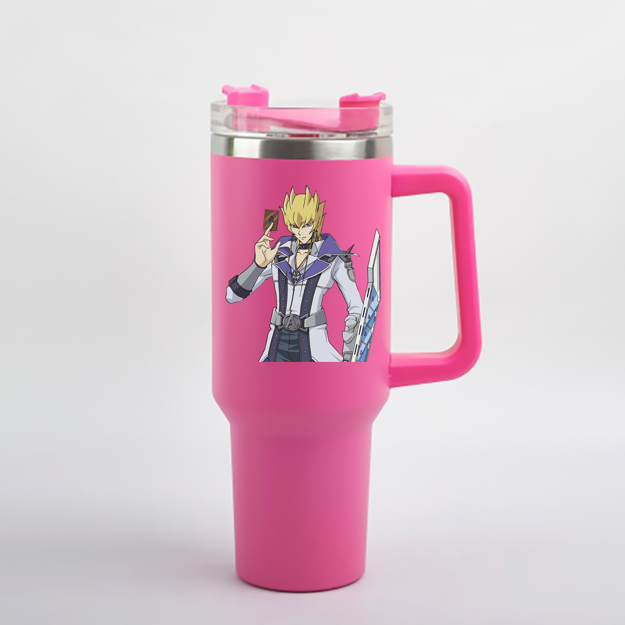 （画像用） 遊☆戯☆王 Yu-Gi-Oh! 1200mL車用タンブラー - クリスタルステッカー（プラスチックストロー付き）